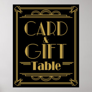 Póster Mesa de regalos y tarjetas de estilo Art Deco Gats