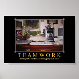 Póster Mesa de trabajo en equipo Kitty Mini Poster