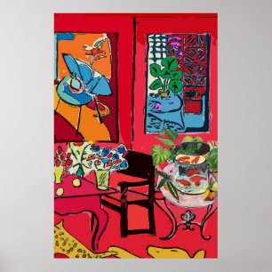 Póster Mesa del bol de pescado