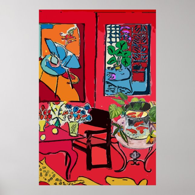 Póster Mesa del bol de pescado (Frente)