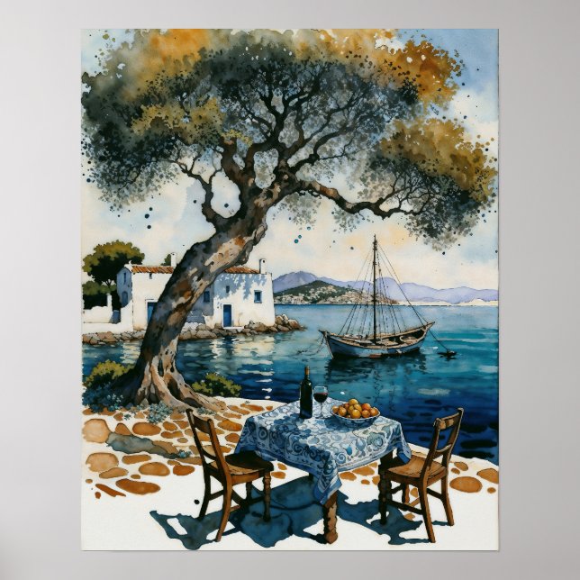 Póster Mesa junto al mar (Frente)