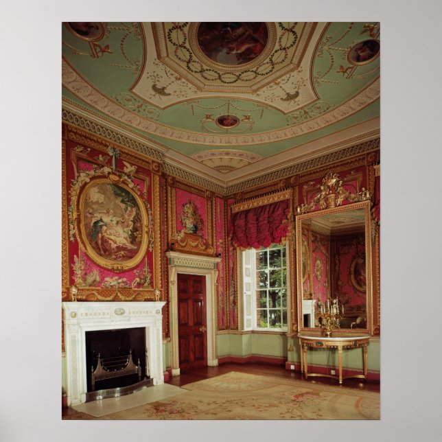 Póster Mesa lateral, cristal de muelle y chimenea de Adam (Frente)