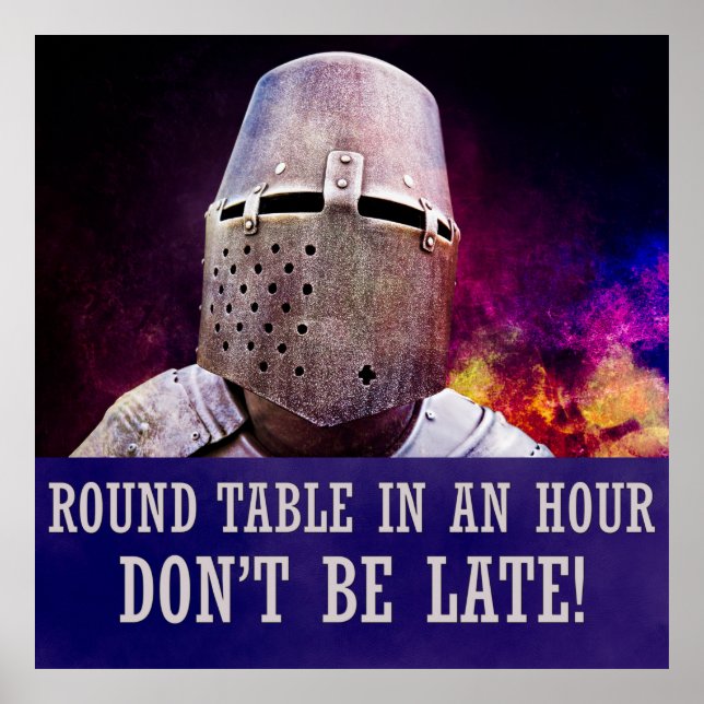 Póster Mesa redonda en una hora, ¡no llegues tarde! (Frente)