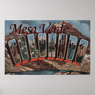 Póster Mesa Verde, Colorado - Escenas de letras grandes