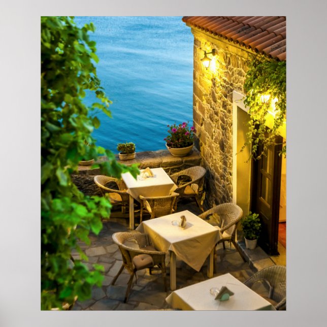 Póster Mesas al aire libre en el restaurante (Frente)