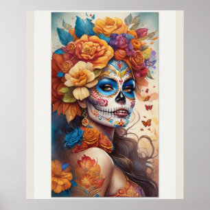 Póster Mesmerizando a una mujer con maquillaje en el crán