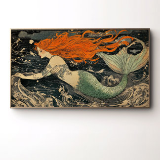 Póster Mesmerizando el Ilustracion de la Sirena