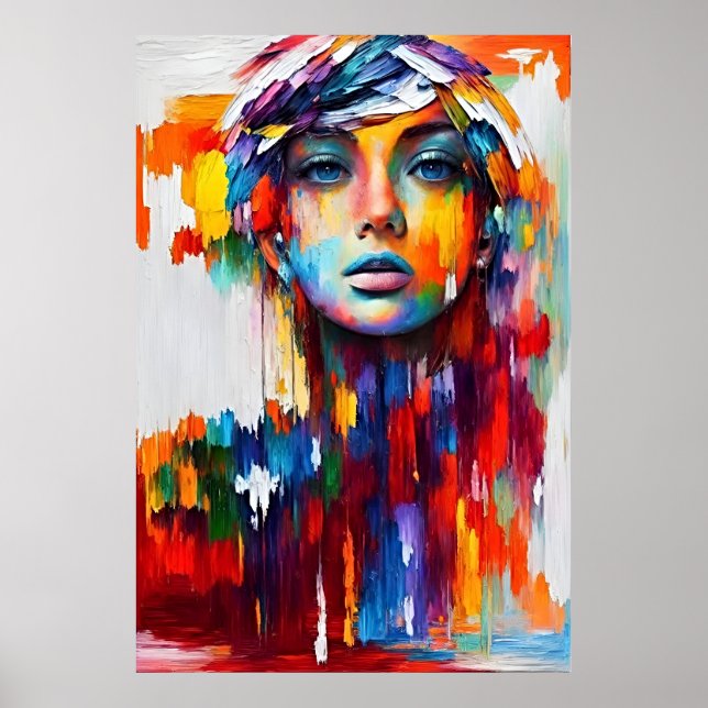 Póster Mesmerizante retrato Chica de elegancia (Frente)