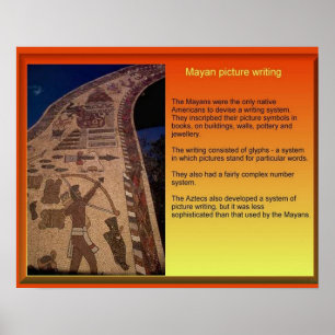 Póster Mesoamérica, escritura maya