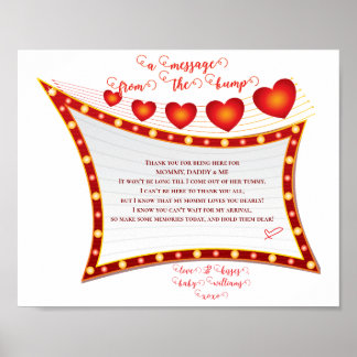 Póster Message From The Bump Valentine Baby Shower
