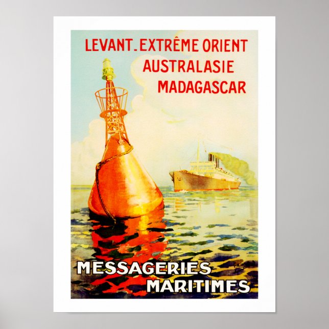 Póster Messagries Maritimes ~ Boya (Frente)