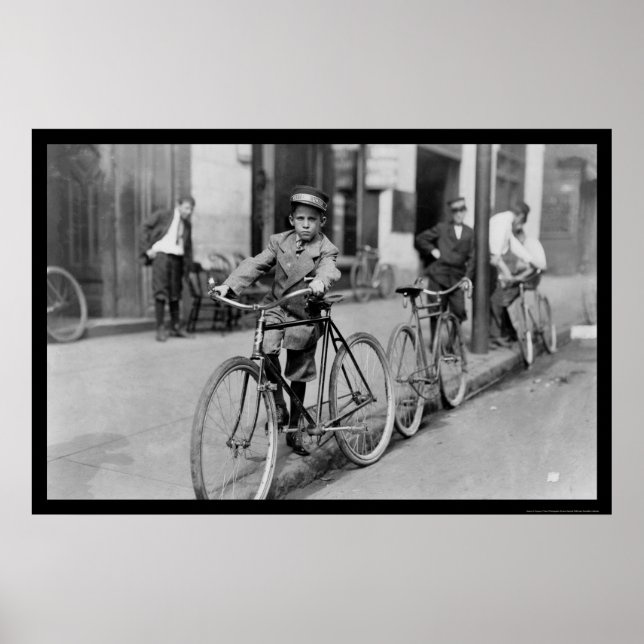 Póster Messenger Boy and Bicycle 1911 (Frente)