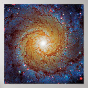 Póster Messier 74 Spiral Galaxy Outer Space Photo