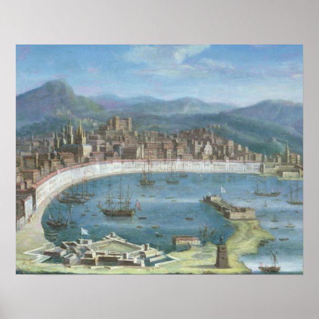 Póster Messina - una vista panorámica del puerto (Frente)