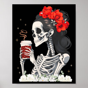 Póster Messy Bun Coffee Funny Costume Mamá Mujeres