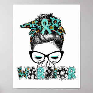 Póster Messy Bun Pcos Síndrome Ovárico Poliquístico Aware
