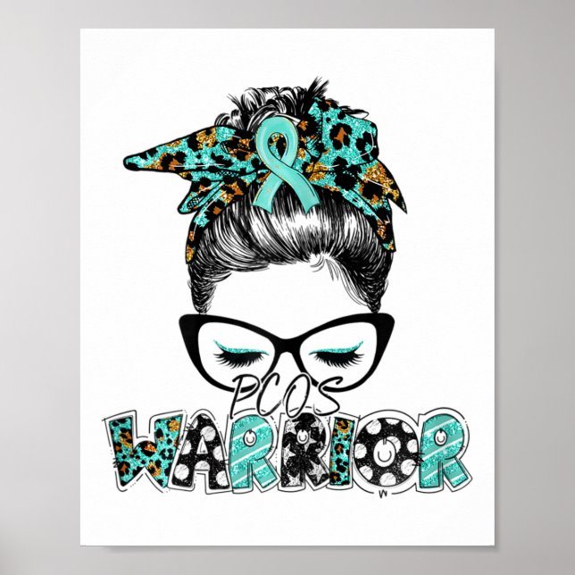 Póster Messy Bun Pcos Síndrome Ovárico Poliquístico Aware (Frente)