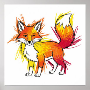 Póster Messy Crayon Art