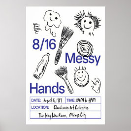 Póster Messy Hands Poster Print Playful Brushstrokes