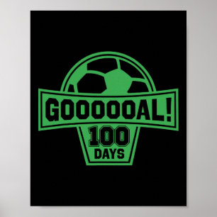 Póster ¡Meta! 100 días de fútbol escolar 100º día de escu