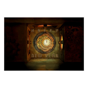 Póster Meta de año nuevo con tema steampunk de SlipperyJo