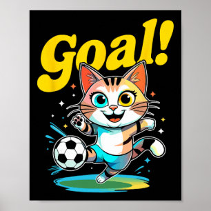 Póster Meta Gatito Lindo Fútbol Gato Ropa Para Niños Para