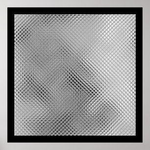 Póster Metal abstracto reflectante plateado negro