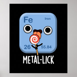 Póster Metal-lick divertido juego de palabras de química 