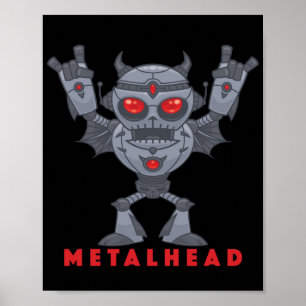 Póster Metalhead - Heavy Metalizado Robot Devil - Con Tex