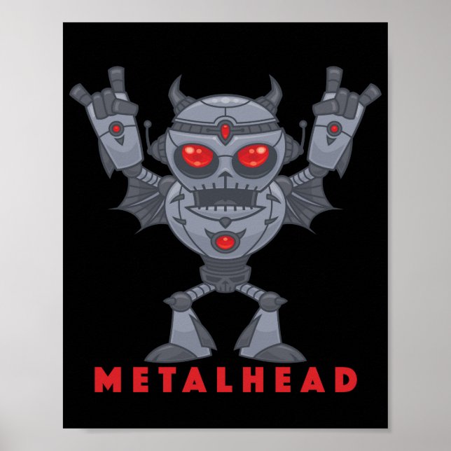 Póster Metalhead - Heavy Metalizado Robot Devil - Con Tex (Frente)