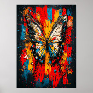 Póster Metamorfosis Expresionismo Contemporáneo Mariposa