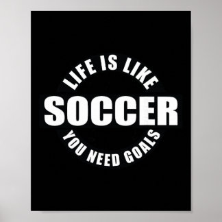 Póster Metas de fútbol lecciones de vida 