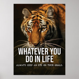 Póster Metas - Hustle, Gym, Éxito - Motivación Tiger