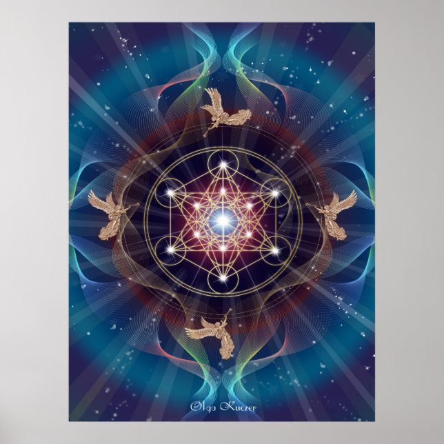 Póster Metatrón - Merkabah - Geometría sagrada (Frente)