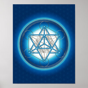 Póster Metatrons Würfel - Merkaba - Blume des Lebens