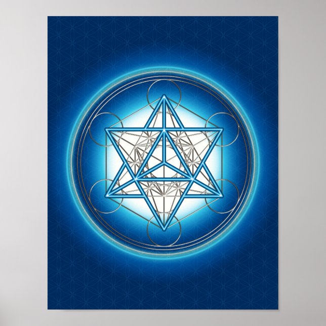 Póster Metatrons Würfel - Merkaba - Blume des Lebens (Frente)