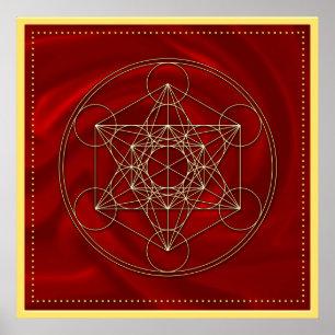 Póster Metatrons Würfel - Merkaba - Stern Tetraeder