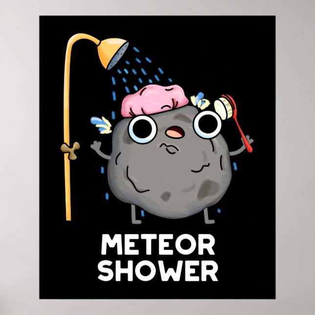 Póster Meteor Shower Funny Science Pun Dark BG (Frente)