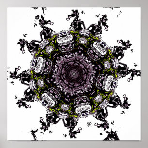 Póster Meteorito monstruo vivo v2 - patrones