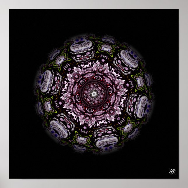 Póster Meteorito monstruo vivo v3 - patrones (Frente)