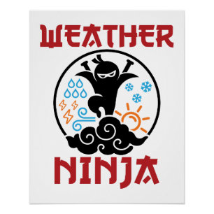 Póster Meteorólogo Ninja Meteorología Weatherman