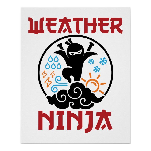 Póster Meteorólogo Ninja Meteorología Weatherman (Anverso)