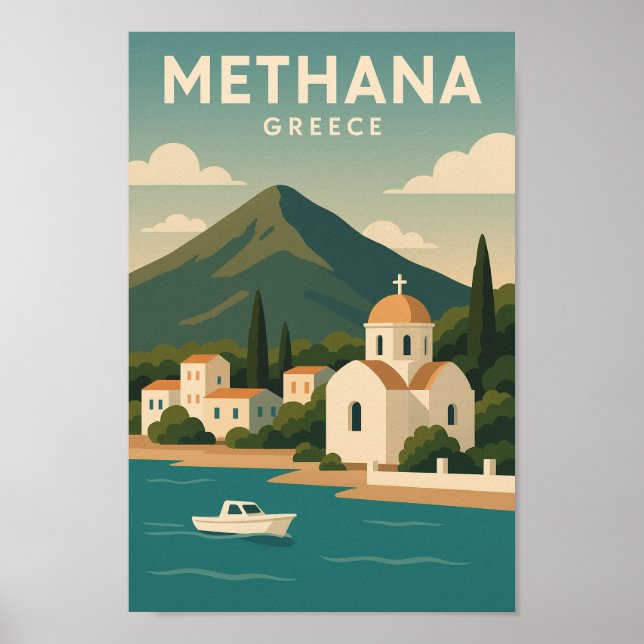Póster Methana Grecia minimalista (Frente)