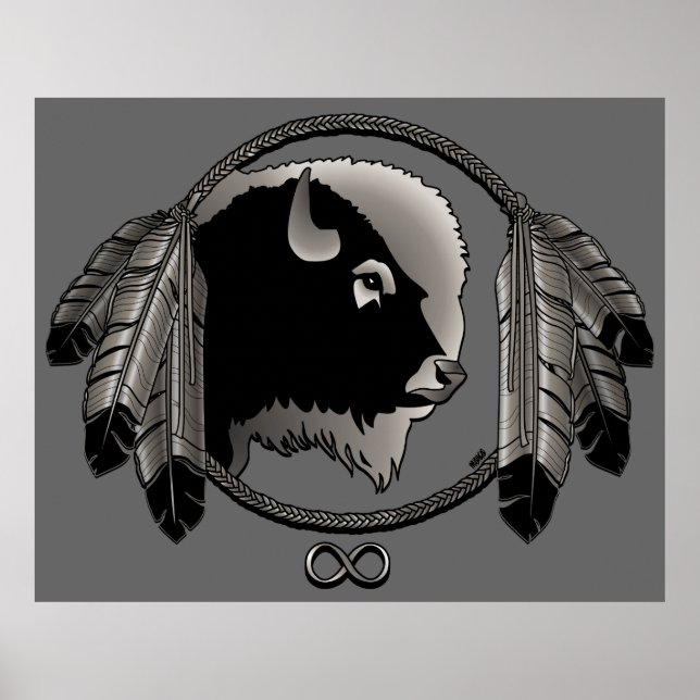Póster Metis Art Poster Spirit Animal Native Print Poster (Frente)
