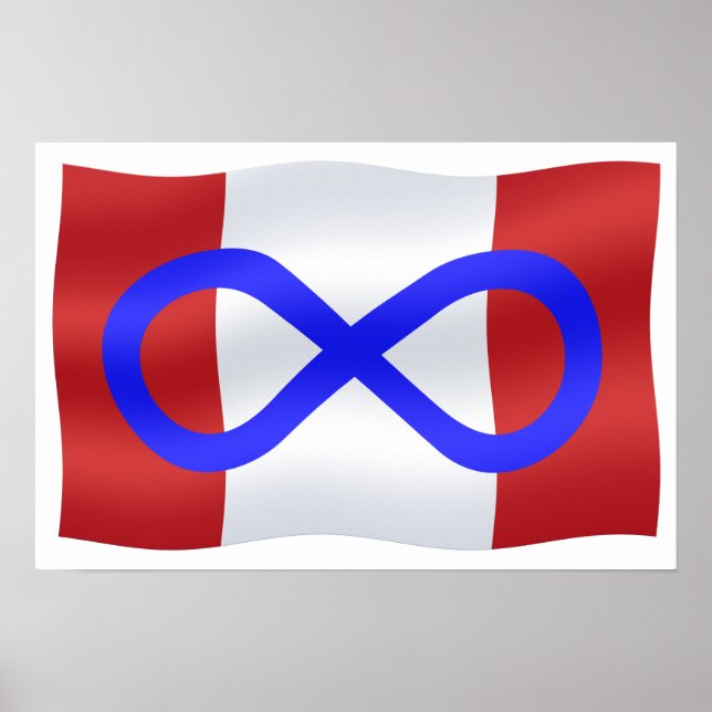 Póster Metis Flag Poster Metis Canada Flag Souvenir Print (Frente)