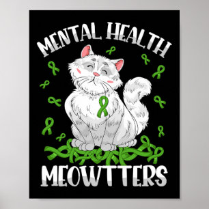 Póster Métodos de Salud Mental para Gatos Amantes de la S