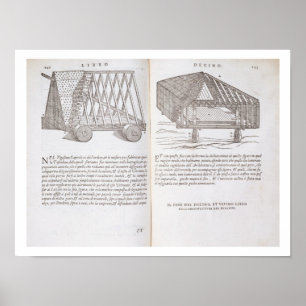 Póster Métodos de transportar los tejados prefabricados