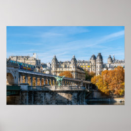 Póster Metro aéreo en Pont de Bir-Hakeim - París, Francia