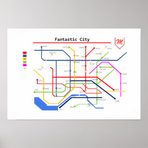 Póster Metro de una ciudad fantástica