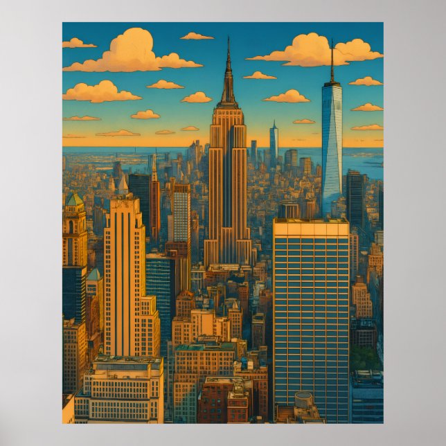 Póster Metropolis Skyline (Frente)